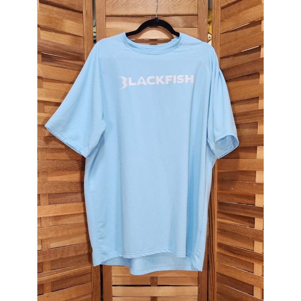 Blackfish Blue Short Sleeve Performance Tee Men XXL Polyester Fishing Shirt